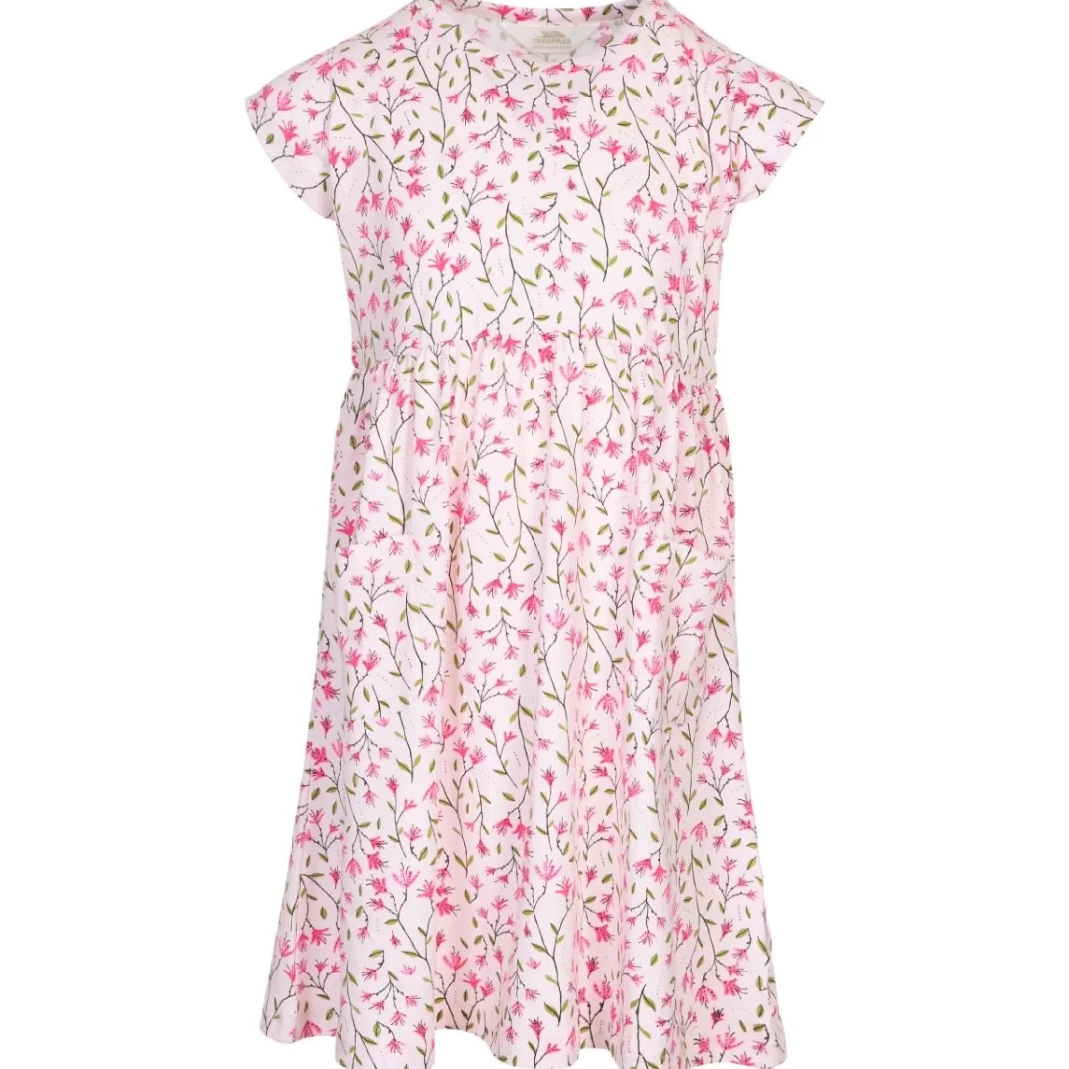Kids Short Sleeve Dress Floral Print Happiness | Trespass Store