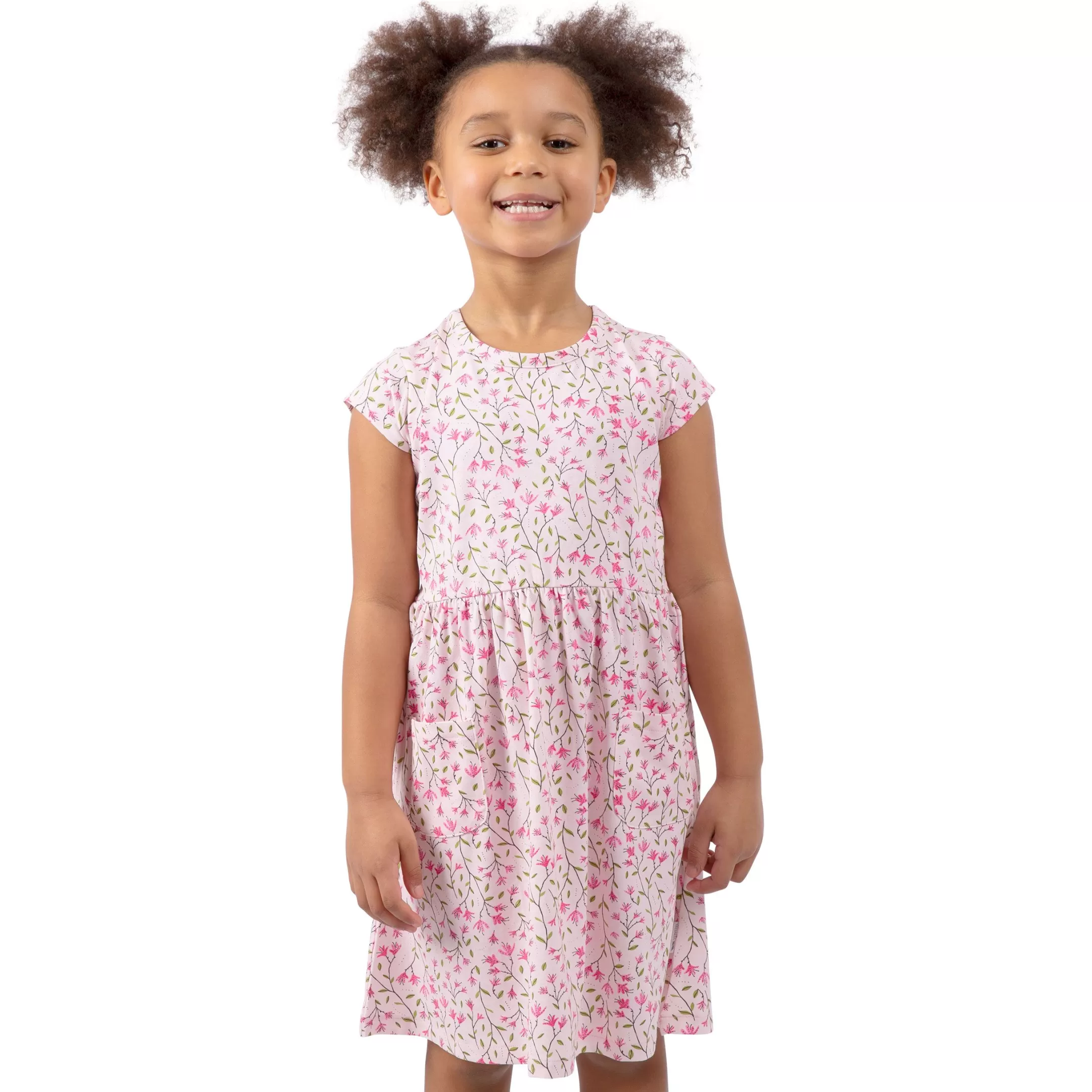 Kids Short Sleeve Dress Floral Print Happiness | Trespass Store
