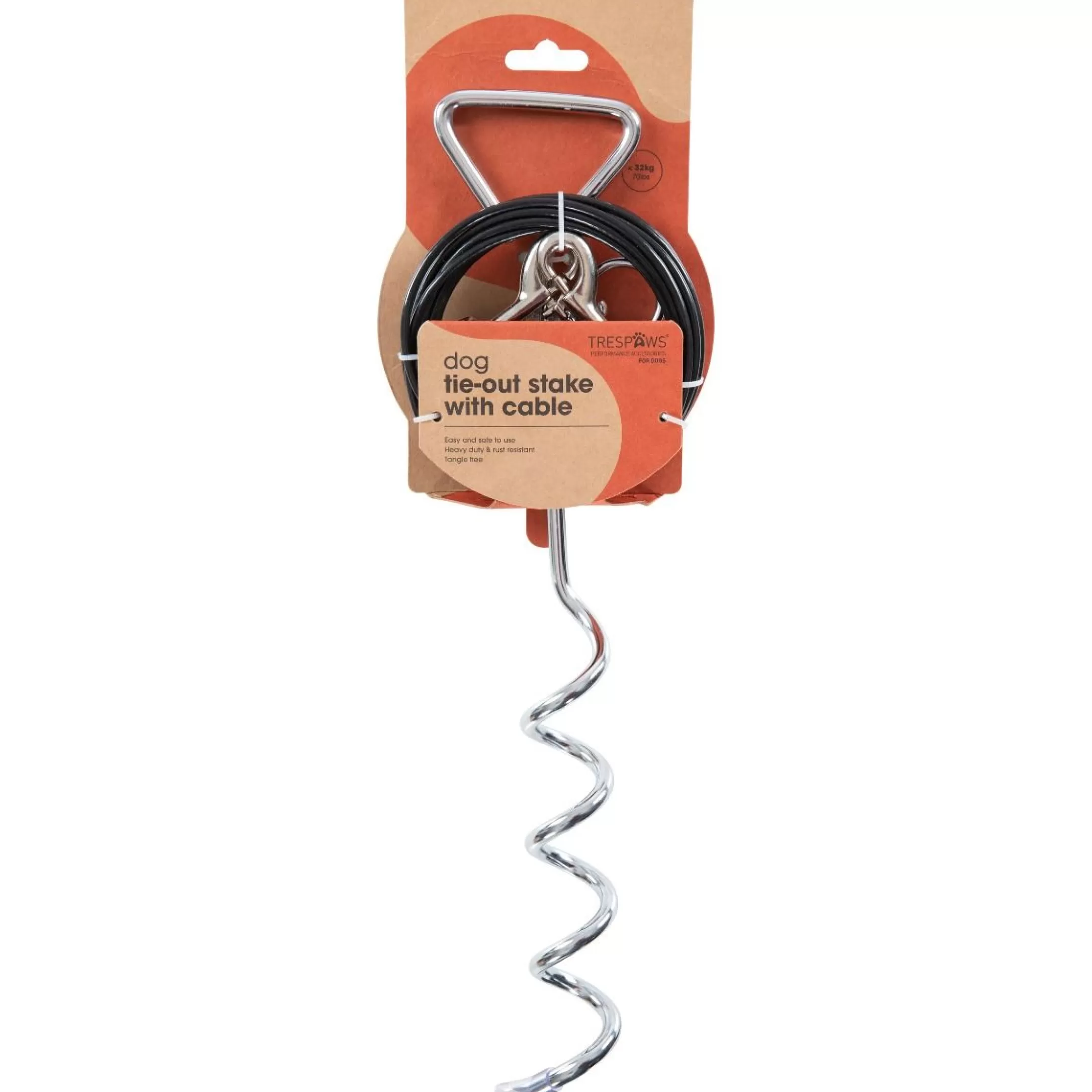 Trespaws Dog Tie Out Stake with Cable Tether | Trespass Store
