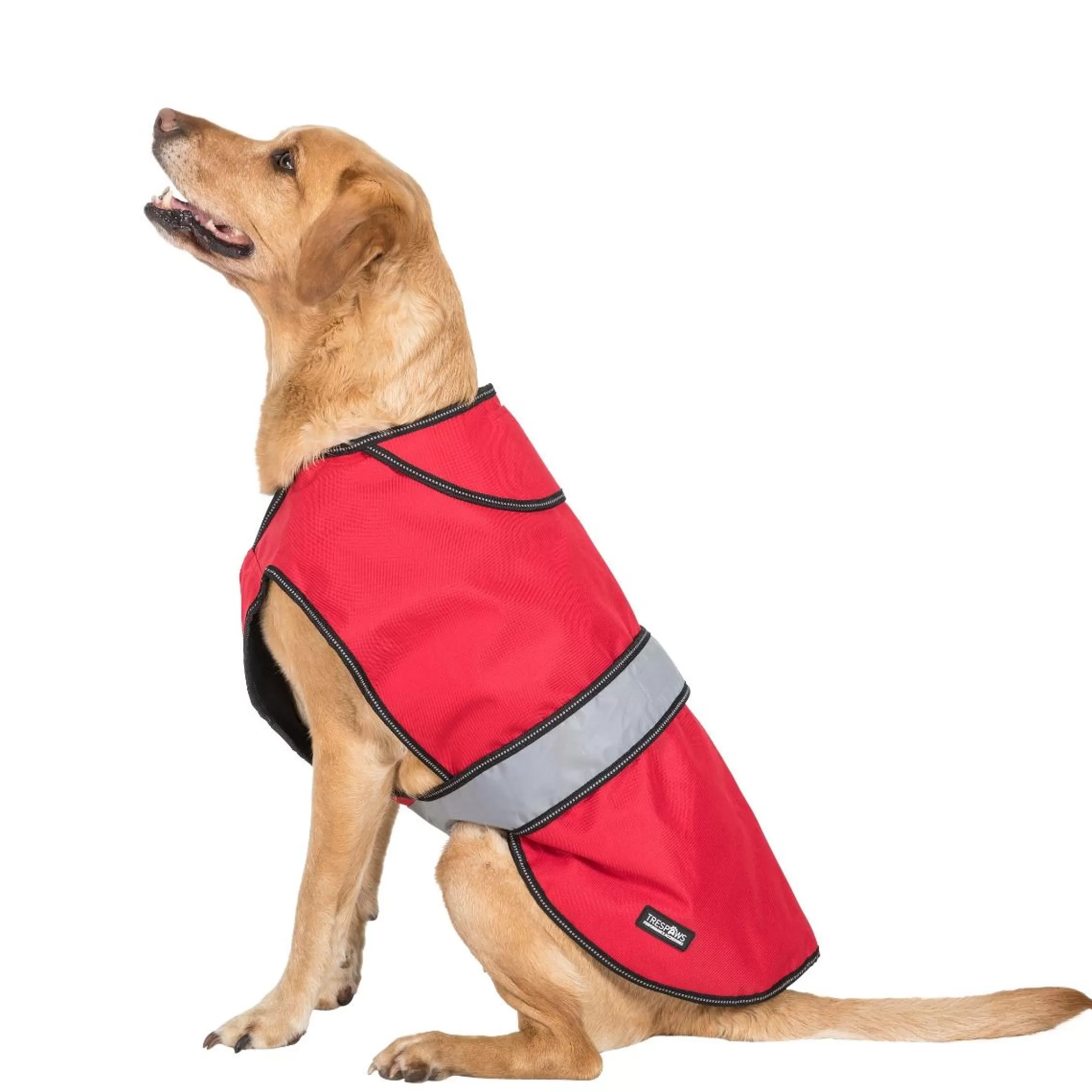 Trespaws Large 2 in 1 Fleece Lined Waterproof Dog Coat in Red Duke | Trespass Best Sale