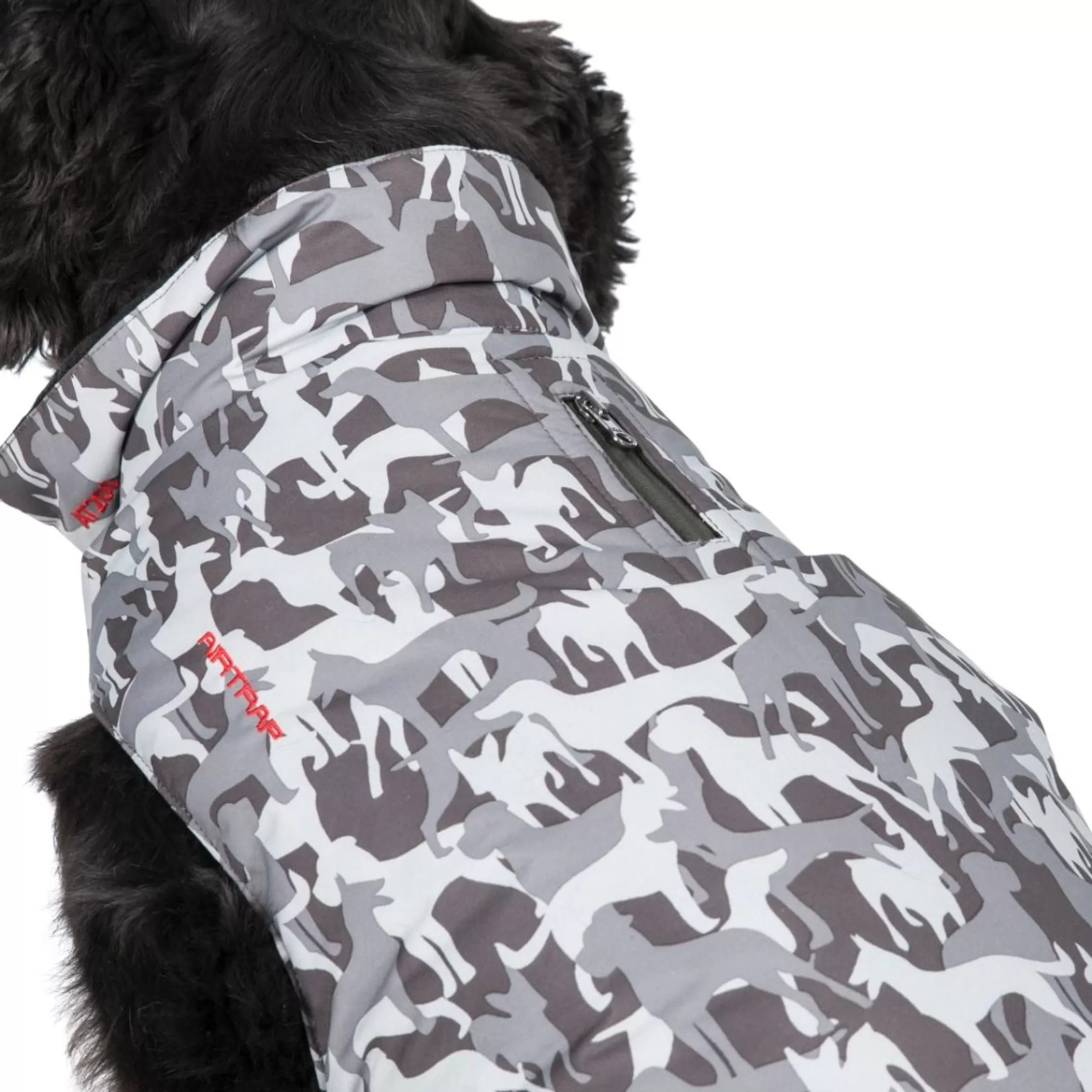 Trespaws Medium Camo Dog Printed Raincoat in Grey Charly | Trespass Flash Sale