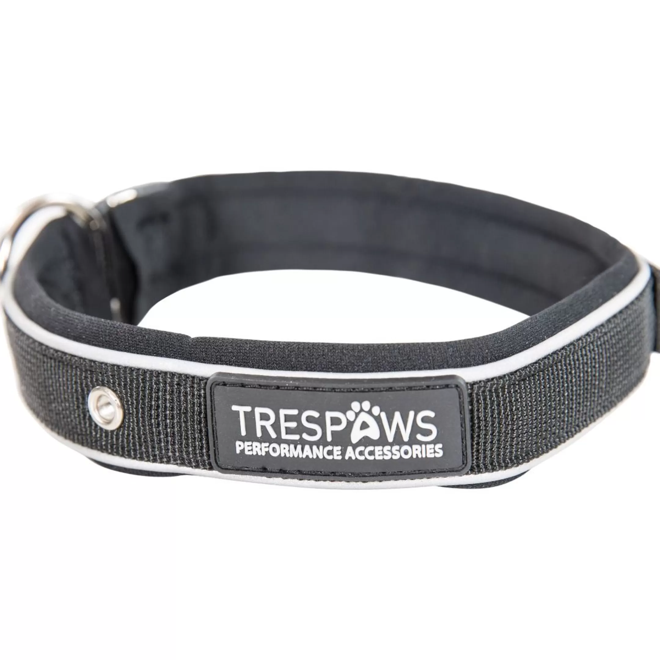 Trespaws Medium Reflective Soft Touch Dog Collar in Black Keira | Trespass Best