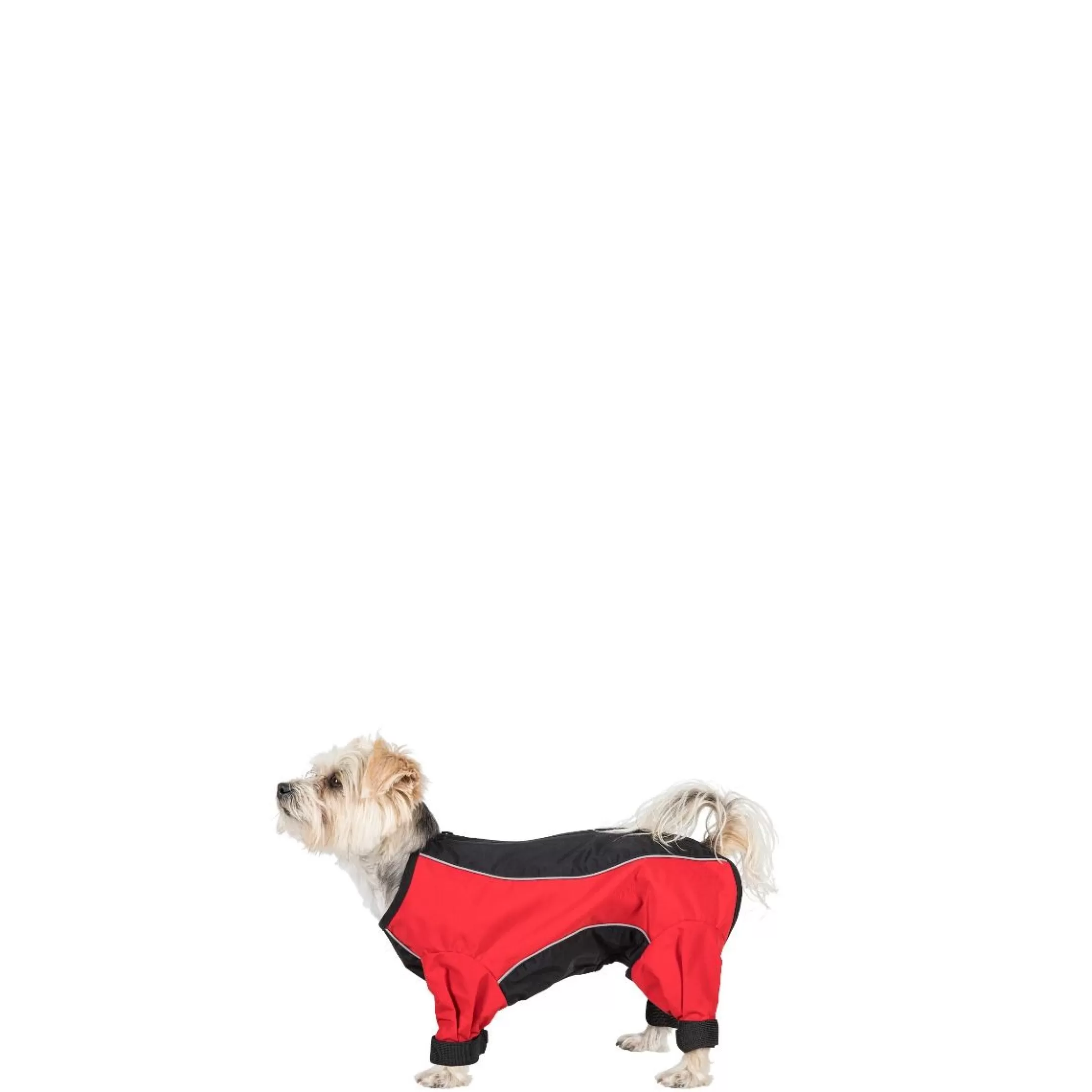 Trespaws XXS Waterproof Dog Coat with Legs Tia in Black/Red | Trespass Discount